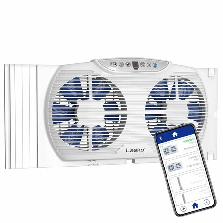 LASKO 3PL Twin Window Fan with Bluetooth W09560